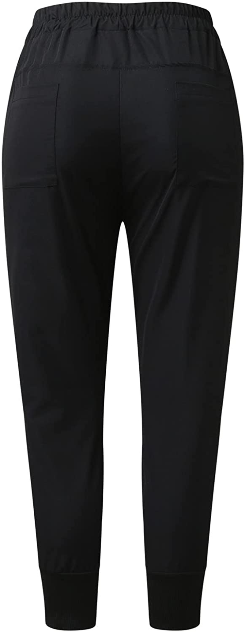 Burband Womens Cotton Elastic Waist Tactical Joggers Pants Cargo Sweatpants with Pockets Hiking Linen Yoga Lounge Trousers Apparel & Accessories > Clothing > Underwear & Socks > Shapewear Burband