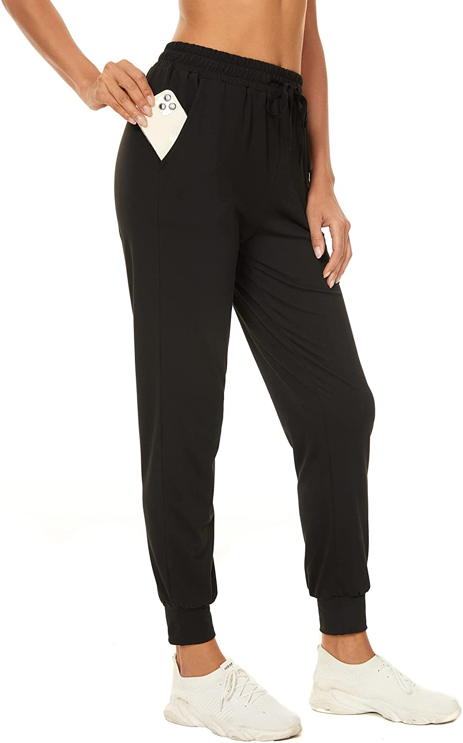 BATHRINS Women Tapered Joggers with Pockets – Casual Yoga High Waist Sweatpants Apparel & Accessories > Clothing > Activewear Kylie Max