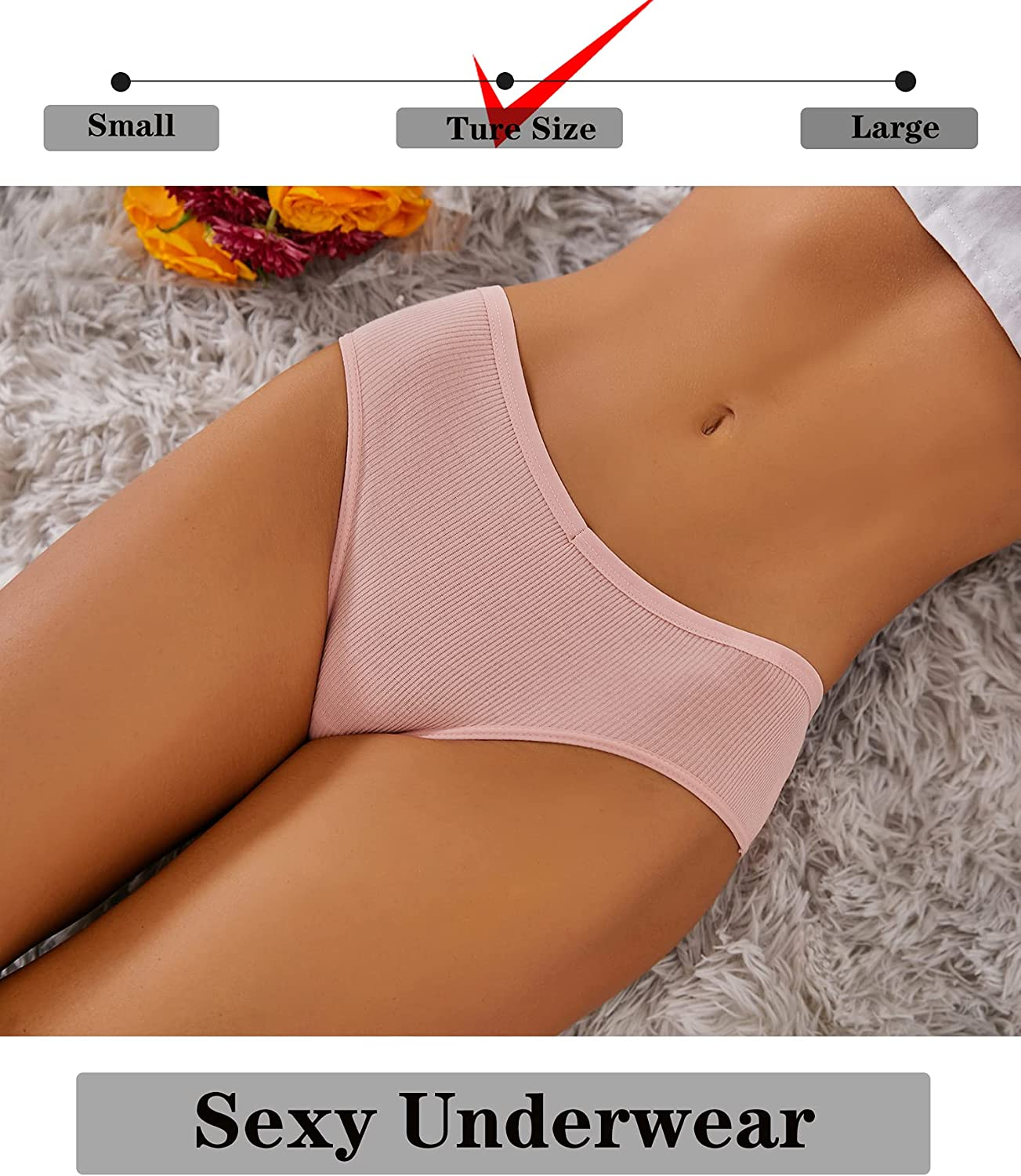 Cutebyte 6 Pack Womens Cotton Underwear Sexy Breathable High Cut Panties Low Rise Cotton Cheeky Hipster S-XXL Apparel & Accessories > Clothing > Underwear & Socks > Underwear CUTE BYTE