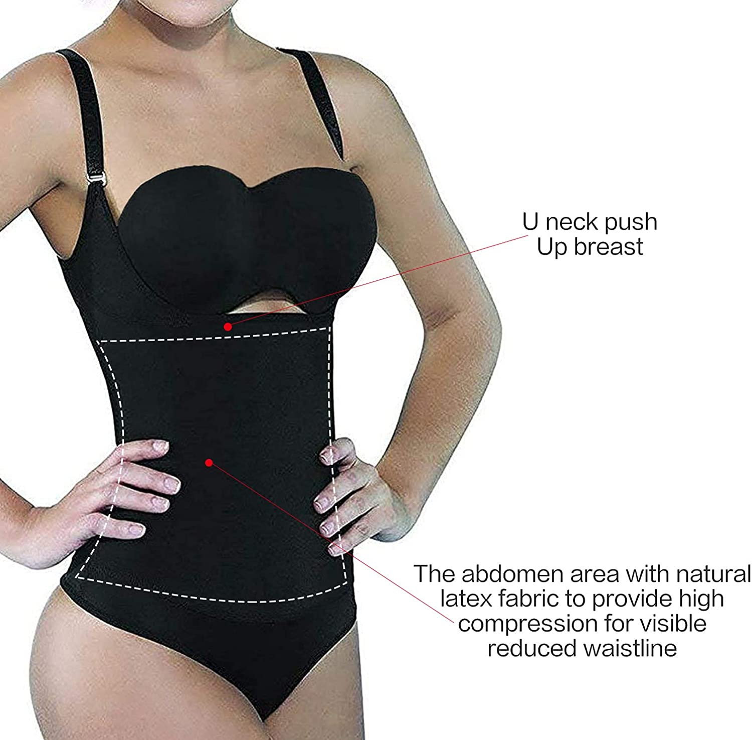 SHAPERX Women Shapewear Tummy Control Fajas Colombianas Open Bust Bodysuit Slimmer Body Shaper Apparel & Accessories > Clothing > Underwear & Socks > Shapewear SHAPERX