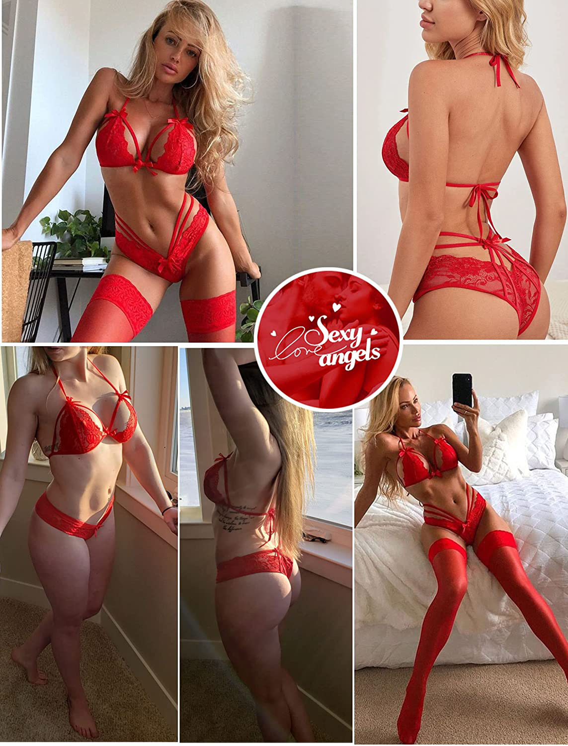 Avidlove Lingerie Lace Babydoll 2 Piece Sexy Bra and Panty Sets Apparel & Accessories > Clothing > Underwear & Socks > Lingerie Kylie Max