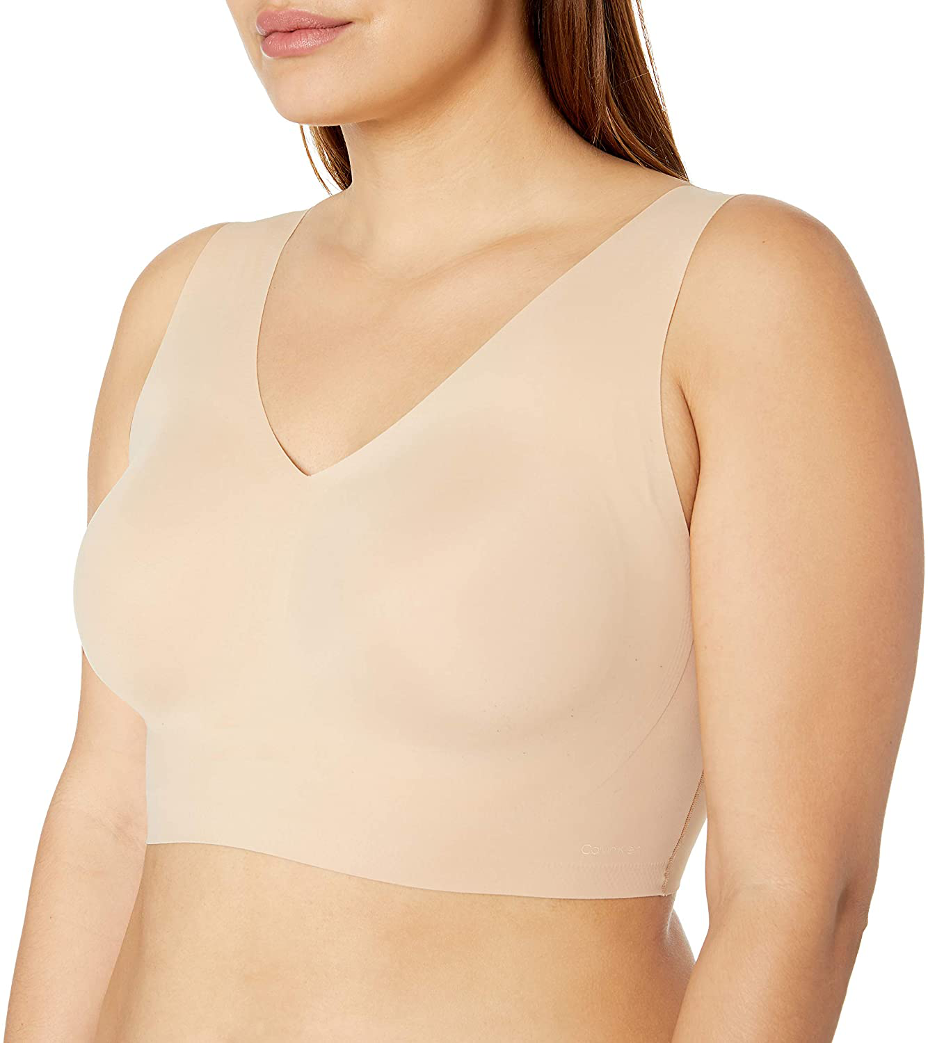 Calvin Klein Women'S Invisibles Comfort Seamless Lightly Lined V Neck Bralette Bra Apparel & Accessories > Clothing > Underwear & Socks > Bras Kylie Max