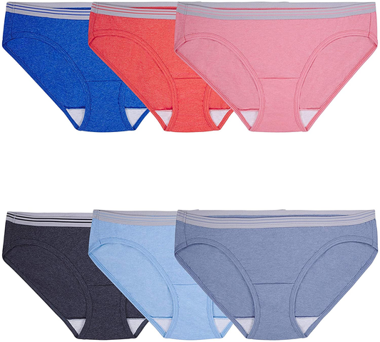 Fruit of the Loom Women'S Tag Free Cotton Hipster Panties (Regular & plus Size) Apparel & Accessories > Clothing > Underwear & Socks > Underwear Fruit of the Loom Low Rise Hipster - 6 Pack - Assorted Heathers Low Rise Hipster 9