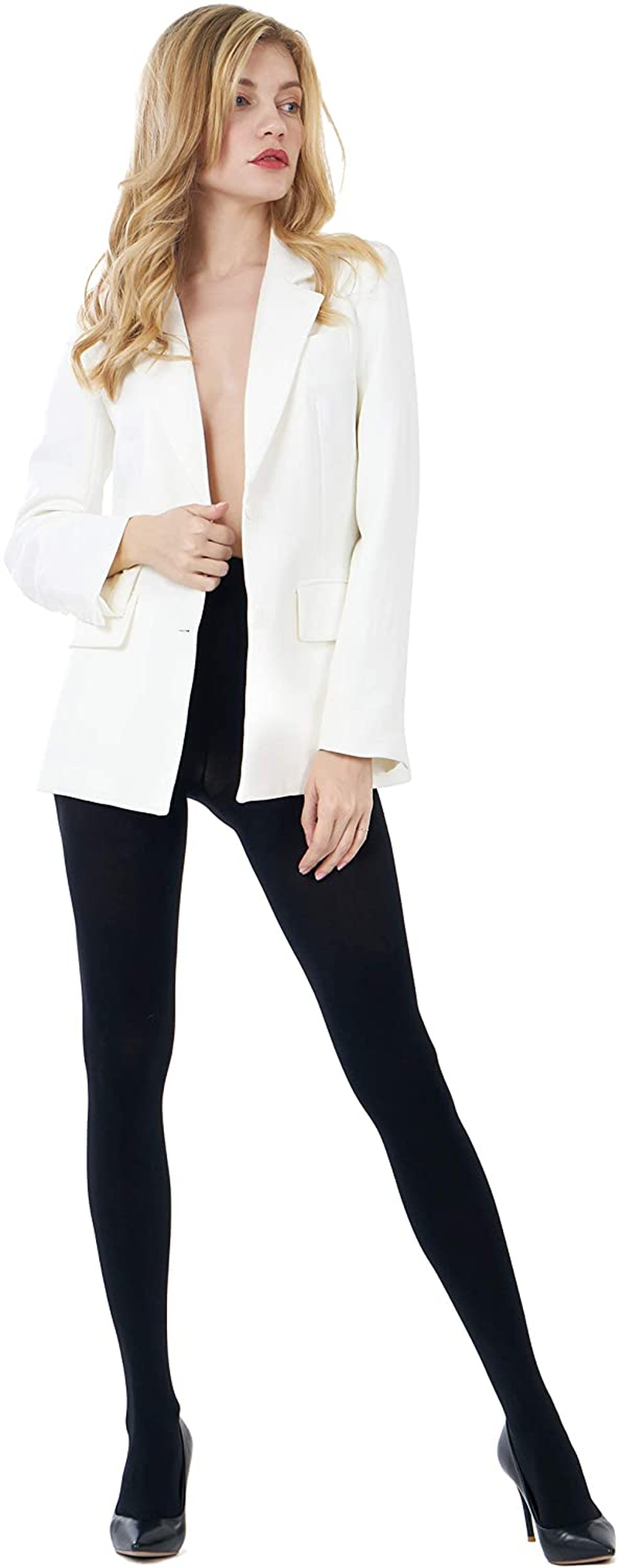 Cozywow Run Resistant 80D Soft Solid Color Semi Opaque Footed Tights High Waist Apparel & Accessories > Clothing > Underwear & Socks > Shapewear CozyWow