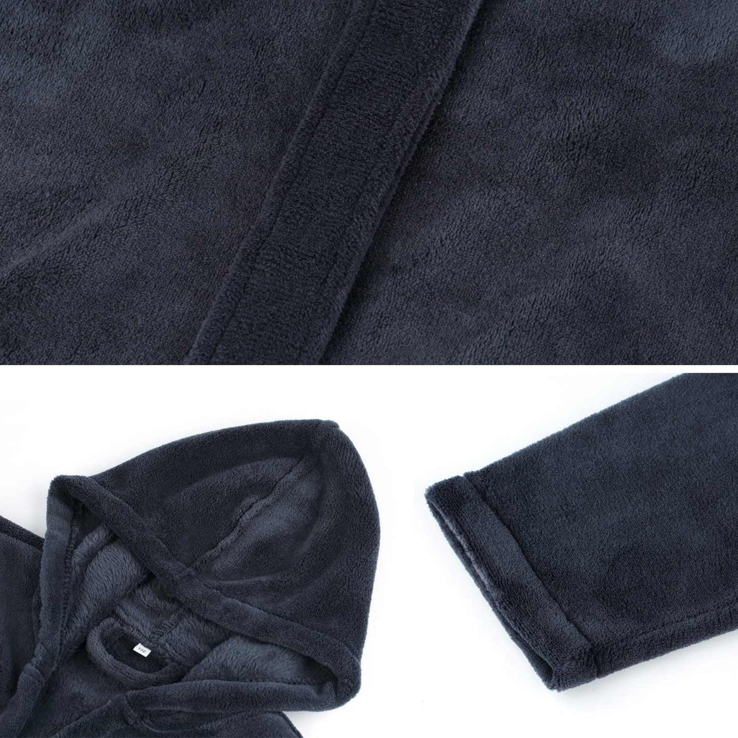 Hooded Herringbone Boy'S Fleece Soft Spa Kimono Long Robe,Kids Comfy Sleepwear Bathrobe Apparel & Accessories > Clothing > Sleepwear & Loungewear > Robes Kylie Max