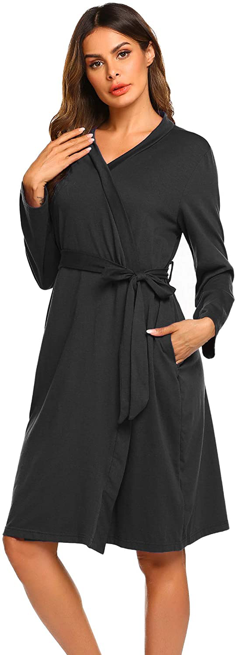 Ekouaer Maternity Robe 3 in 1 Labor Delivery Nursing Gown Hospital Breastfeeding Dress Bathrobes Apparel & Accessories > Clothing > Sleepwear & Loungewear > Robes Kylie Max