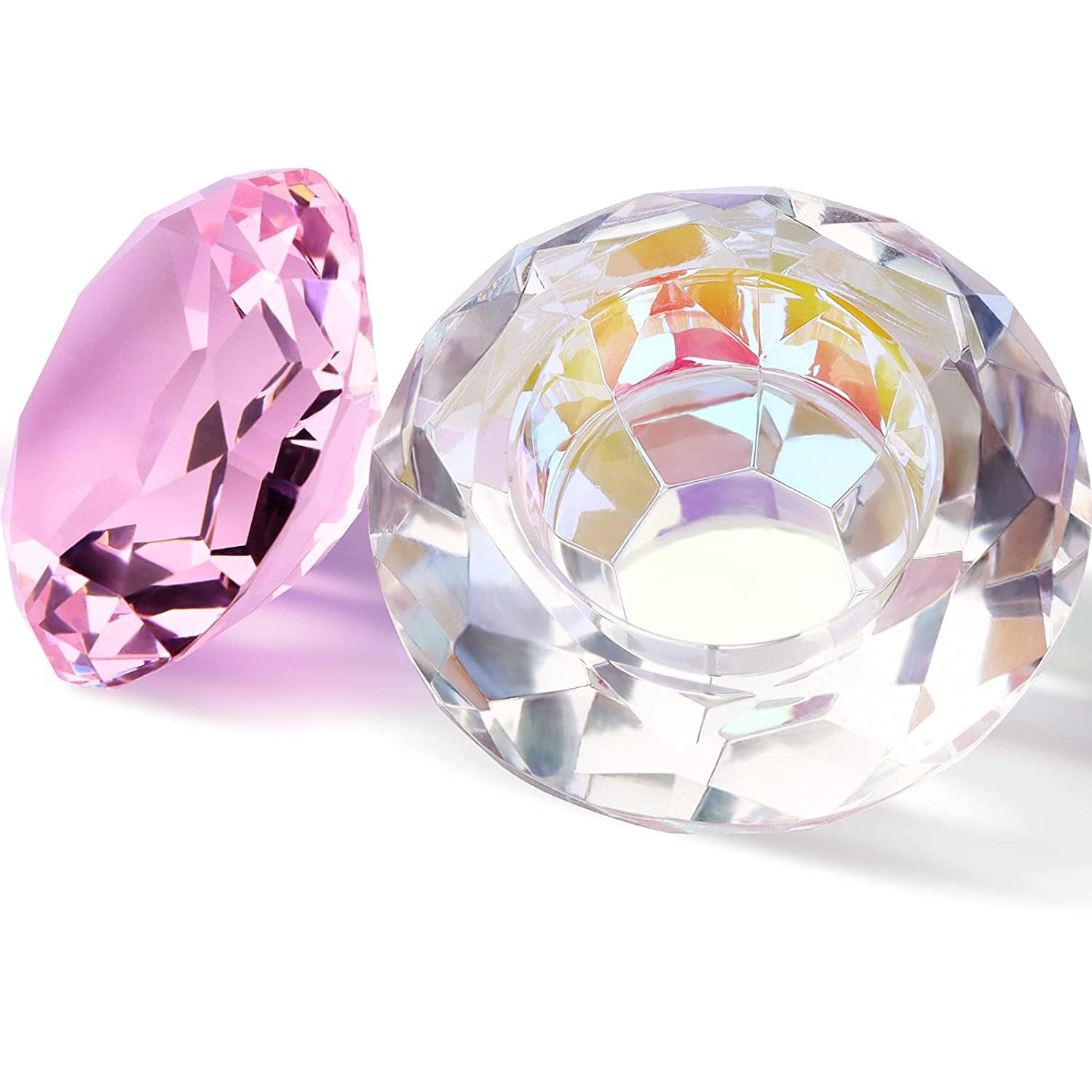 Kalolary 1 Pc Colorful Nail Art Dappen Dish for Acrylic Liquid Powder, Nail Crystal Bowl Glass Nail Cup Nail Glassware with Purple Gemstone Lid for Nail Art Manicure Care Tools(Purple) Health & Beauty > Personal Care > Cosmetics > Cosmetic Tools > Nail Tools Kalolary Pink