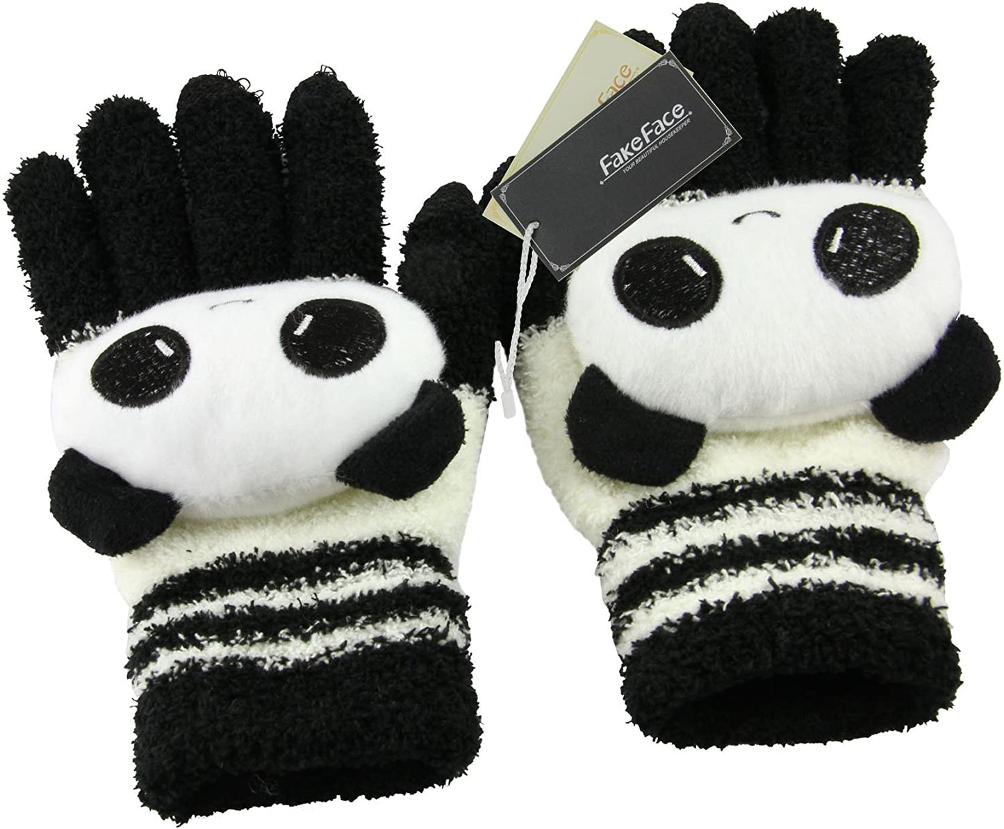 Cute Panda Winter Wool Touchscreen Gloves for Women Girls Windproof Warm Knit Texting Gloves Mittens Gift for Christmas Day Apparel & Accessories > Clothing Accessories > Gloves & Mittens FakeFace