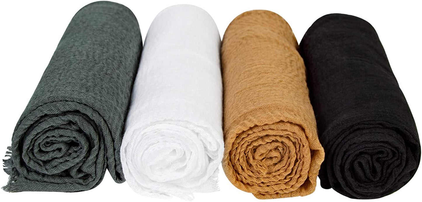 Chalier Hijab Scarfs Shawl Set for Women, Fashion Soft Scarves Lightweight Head Scarf for All Season(White) Apparel & Accessories > Clothing Accessories > Scarves & Shawls Chalier