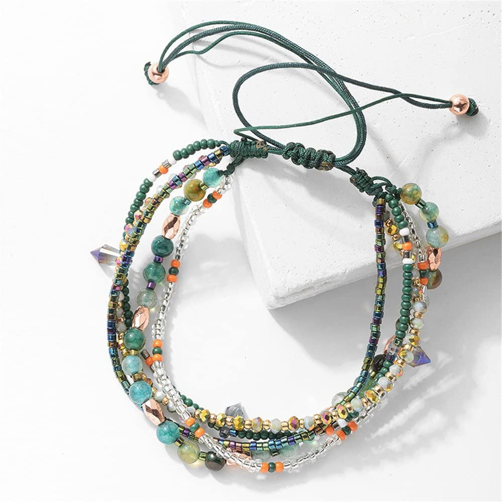 Joya Gift Handmade Adjustable Wrap Bracelet Bohemian String Braided Beads Anklets Gifts for Women Girls Apparel & Accessories > Jewelry > Anklets JOYA GIFT