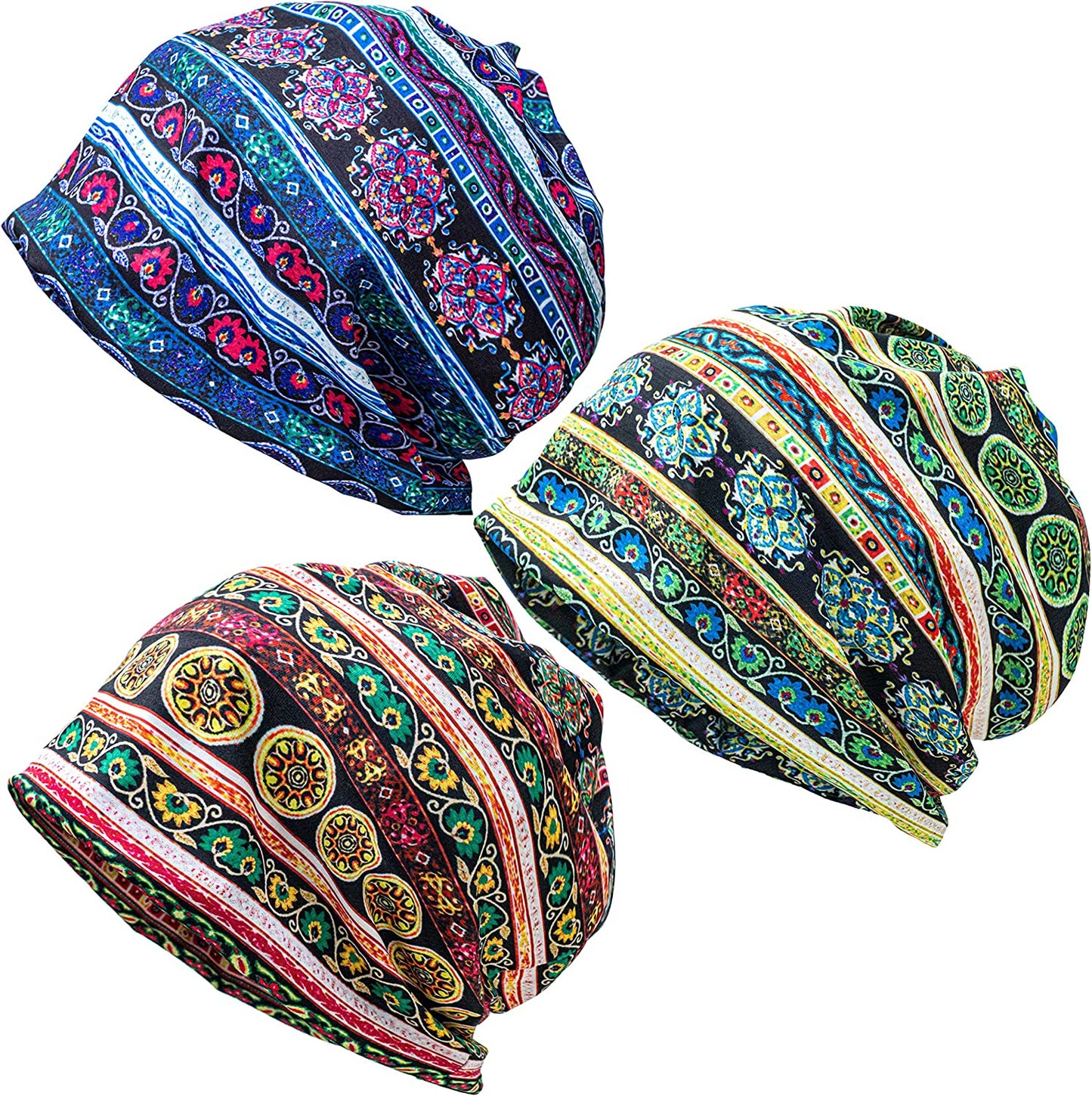 Kayier Women'S Baggy Casual Chemo Beanie Hats Headwear Caps Apparel & Accessories > Clothing Accessories > Headwear Kayier 3 Pack-a