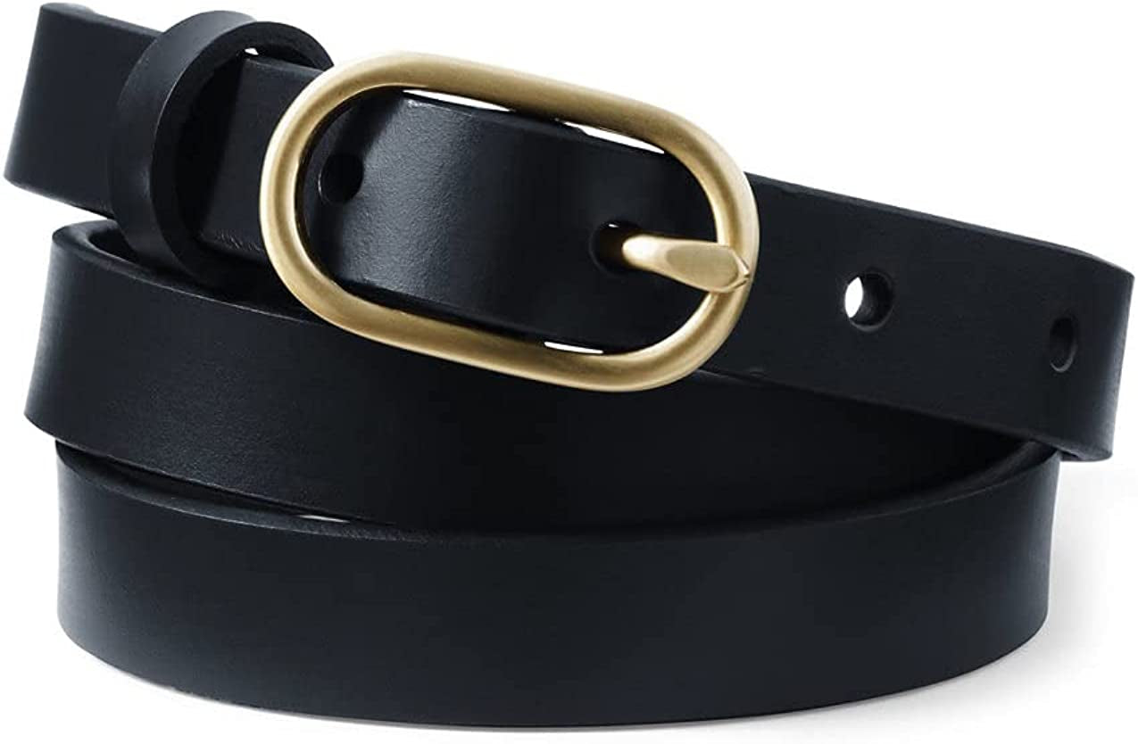Lands' End Women'S Skinny Leather Belt Apparel & Accessories > Clothing Accessories > Belts Lands' End Black Leather 1X