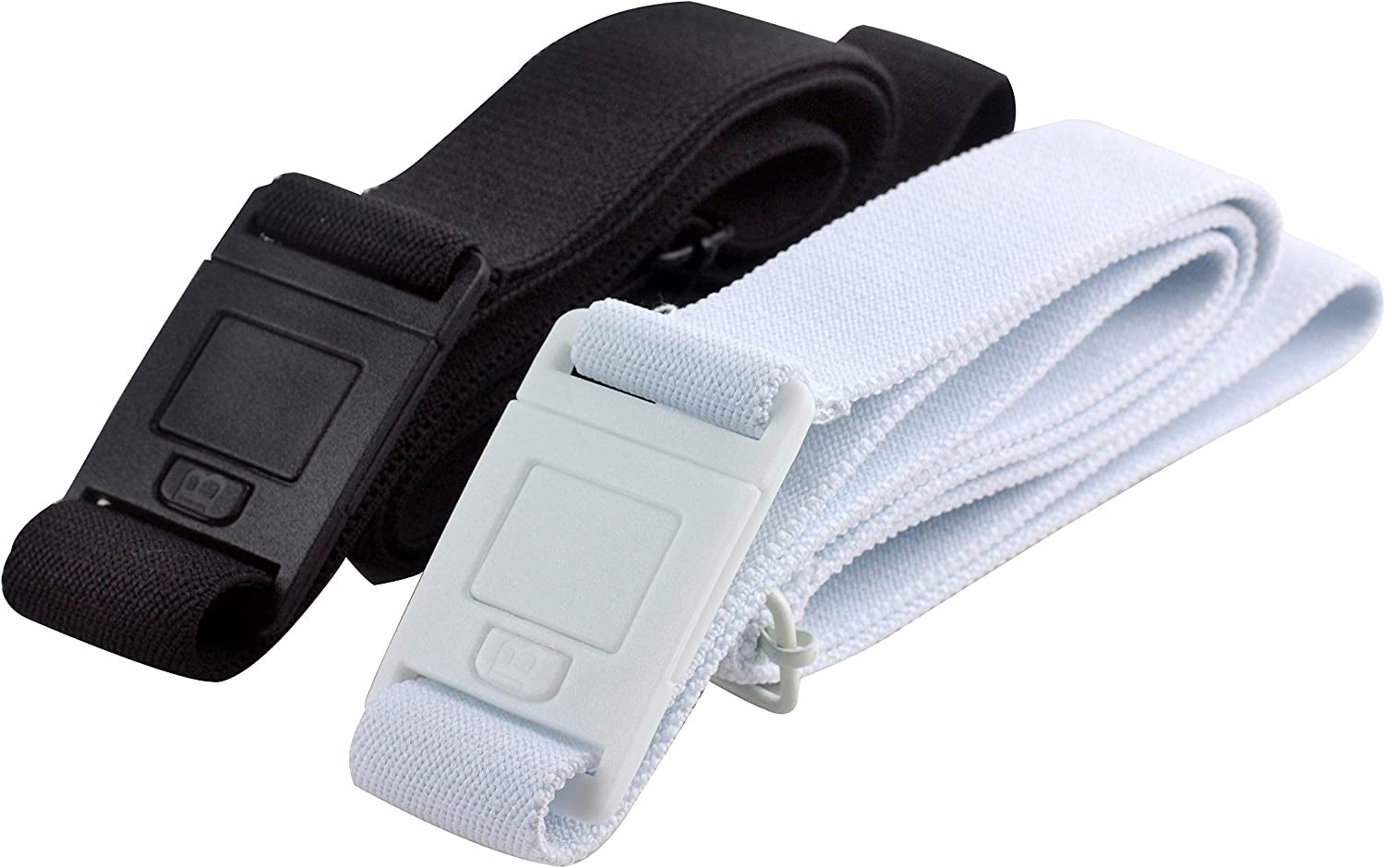 Beltaway-The Square Adjustable No Show Flat Buckle Belt Comfortably Holds Your Pants Up Apparel & Accessories > Clothing Accessories > Belt Buckles BELTAWAY Black/White Plus Size (16-4X)