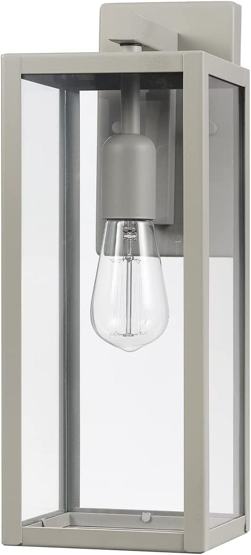 44176 1-Light Outdoor Indoor Wall Sconce, Matte Black, Glass Panes, Weather Resistant, Wall Lighting, Wall Lamp Dimmable, Kitchen Sconces Wall Lighting, Home Improvement, Porch Light Matte Gray