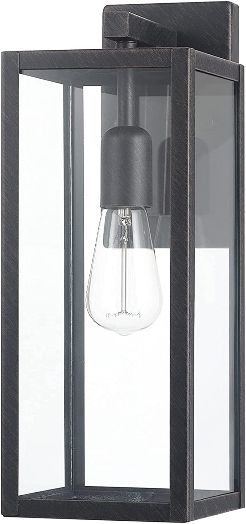 44176 1-Light Outdoor Indoor Wall Sconce, Matte Black, Glass Panes, Weather Resistant, Wall Lighting, Wall Lamp Dimmable, Kitchen Sconces Wall Lighting, Home Improvement, Porch Light Brushed Dark Bronze