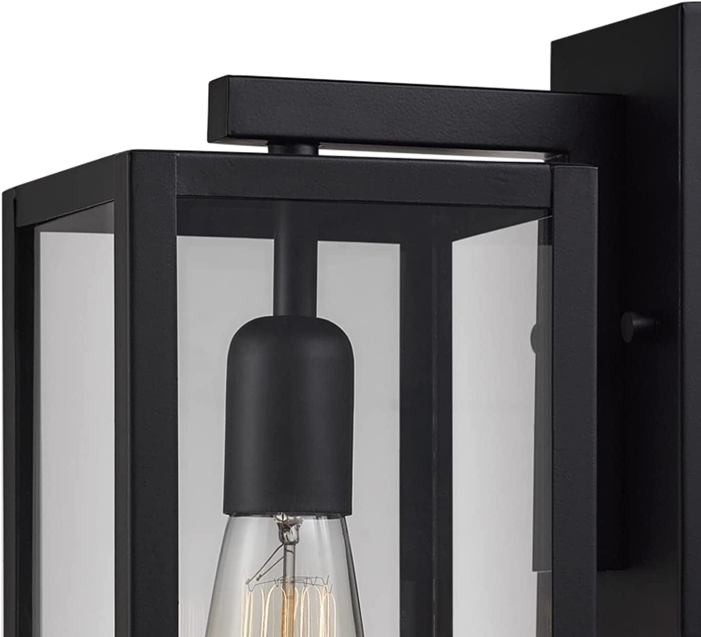 44176 1-Light Outdoor Indoor Wall Sconce, Matte Black, Glass Panes, Weather Resistant, Wall Lighting, Wall Lamp Dimmable, Kitchen Sconces Wall Lighting, Home Improvement, Porch Light