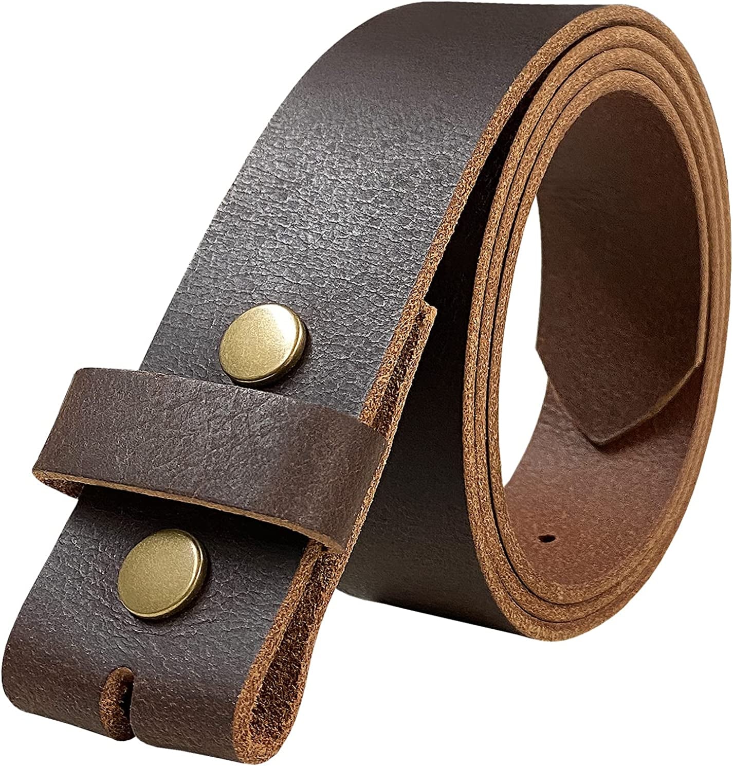 One Piece Full Grain Buffalo Oil Tanned Leather Replacement Belt Strap/ Belt with Buckle 1-1/2" (38Mm) Wide- Multiple Choices Apparel & Accessories > Clothing Accessories > Belts Belts.com Brown 46
