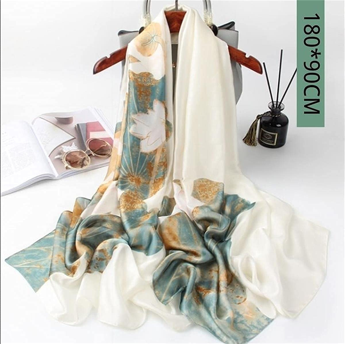 WEIGEER Silk Scarf Women Chiffon Shawl Lotus Scarf Neckerchief Long Head Wrap Thin Scarf Beach Women Hijab Belt Vintage Bridal Shawl Binder Chiffon Scarf Colourful Cloth White Green Apparel & Accessories > Clothing Accessories > Scarves & Shawls WEIGEER