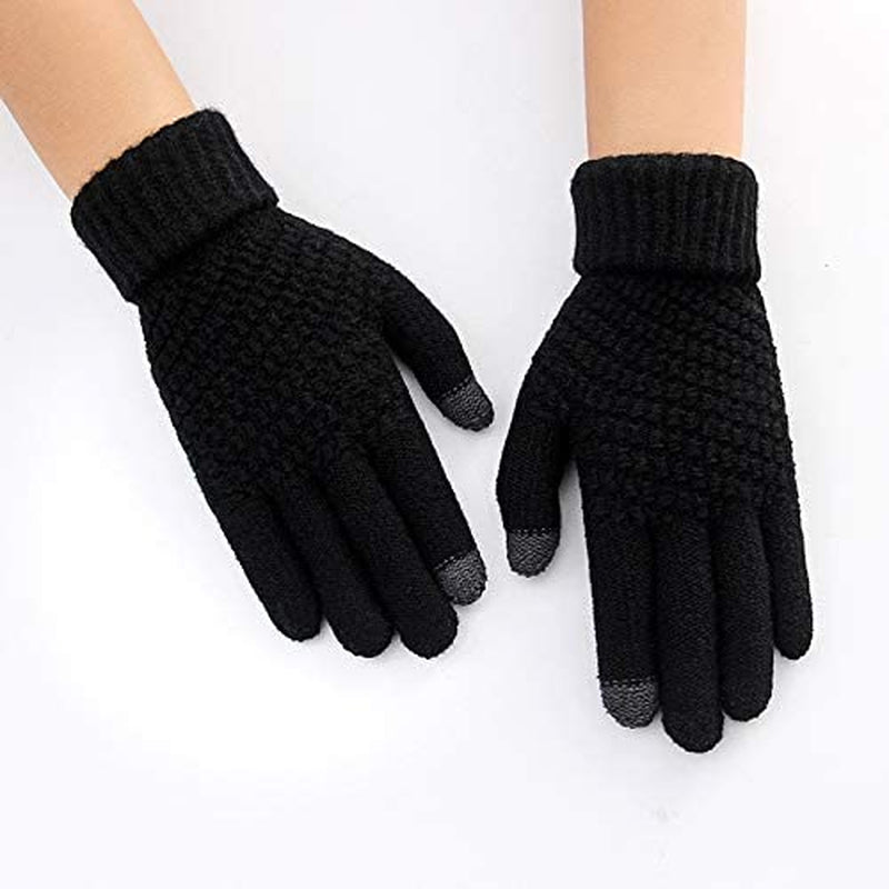 Eseres Winter Touchscreen Gloves Unisex Knitted Warm Gloves for Men Women Touch Screen Stretchy Mitten Haling Hands Apparel & Accessories > Clothing Accessories > Gloves & Mittens Eseres