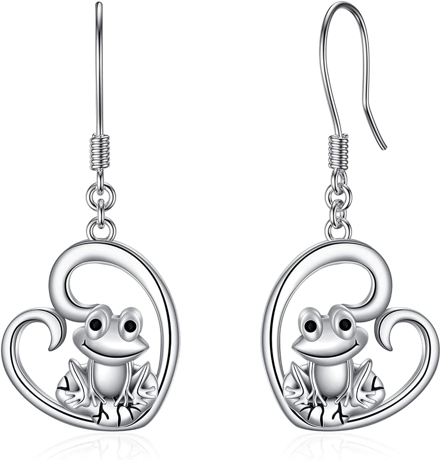 POPKIMI Christmas Gifts Dangle Earrings Frog/Wolf/Dragonfly/Dog Cat Pet Paw Print/Hummingbird /Sea Turtle/Sloth Dangle Drop Hook Earrings Opal Crystal Sterling Silver Cute Animal Dangle Earrings Animal Jewelry Birthday Christmas Gift Apparel & Accessories > Jewelry > Earrings POPKIMI Frog