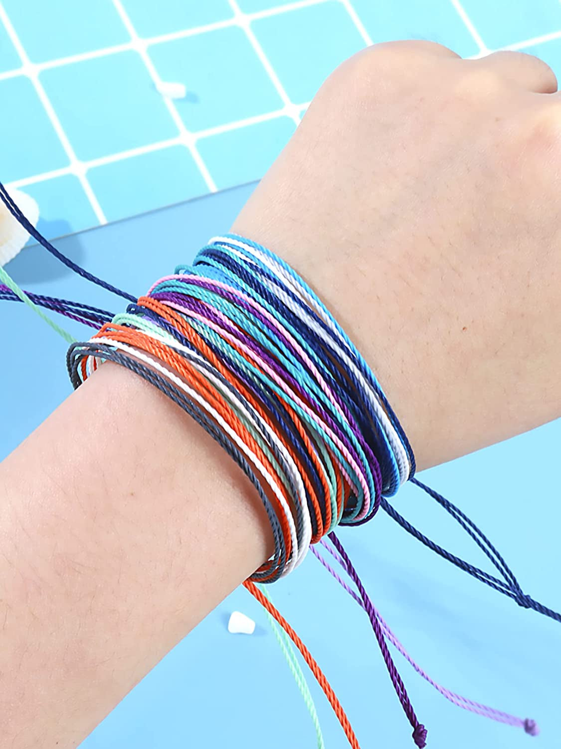 Long Tiantian Wave Bracelets for Teen Girls Cute Boho Braided String Beach Ocean Bracelet for Women Summer Jewelry Gift Apparel & Accessories > Jewelry > Bracelets Long tiantian