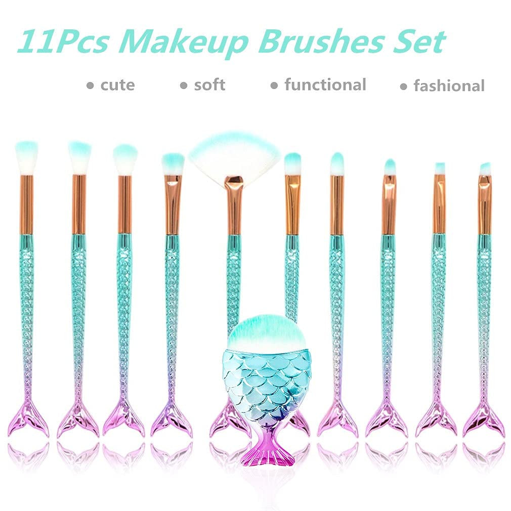 Makeup Brush Set 11Pcs Eye Makeup Brushes, Eyeshadow Concealer Eyeliner Brow Blending Brush Tool Health & Beauty > Personal Care > Cosmetics > Cosmetic Tools > Makeup Tools SQULIGT