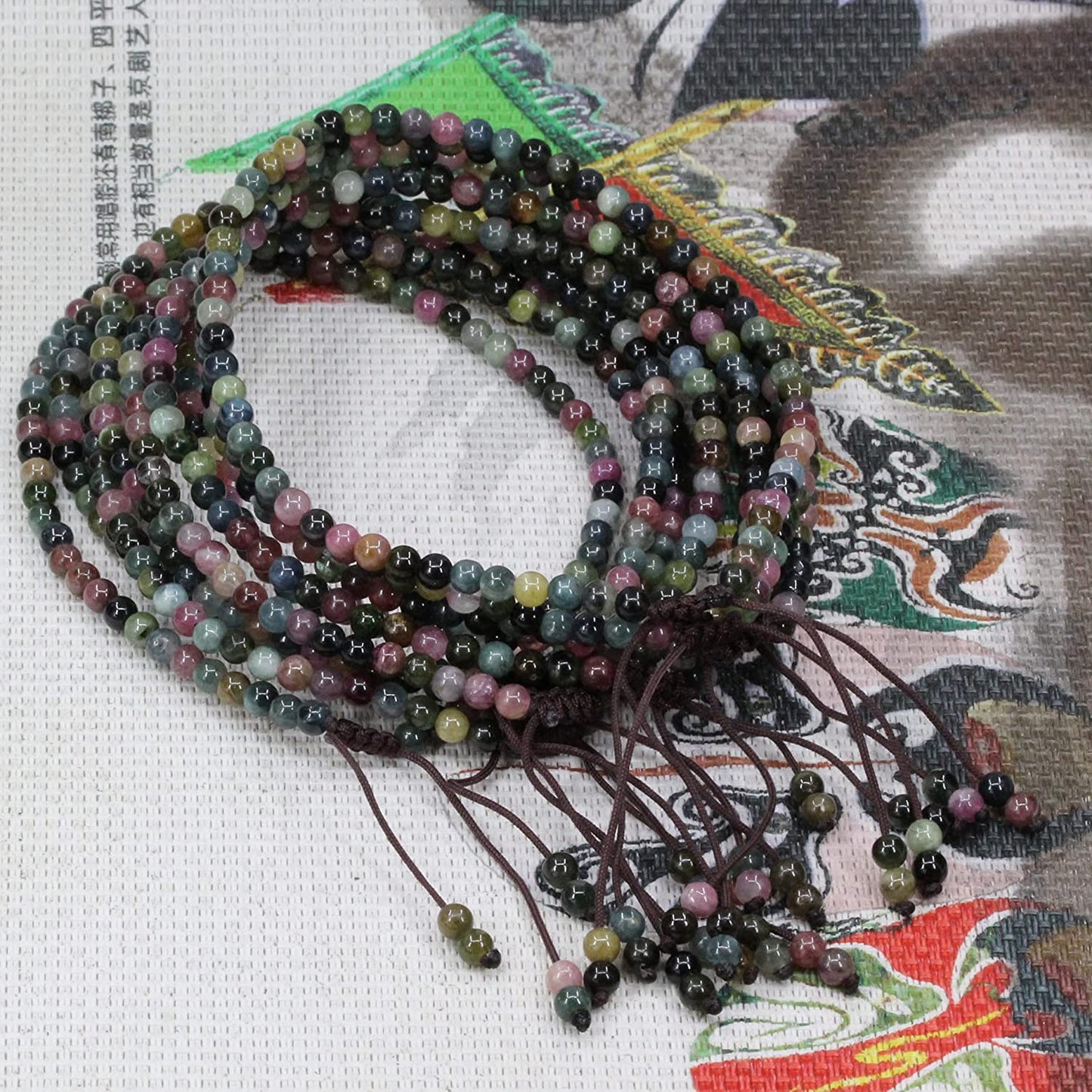 Keleny Natural Gemstone 4Mm round Bead Charm Stretch Anklet for Women Brown Rope Adjustable 8.6-11 Inch Apparel & Accessories > Jewelry > Anklets Kelenystones