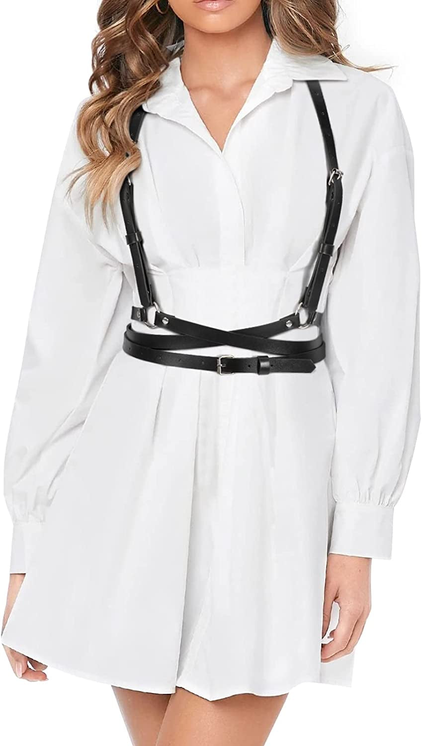 LEACOOLKEY Women Fashion Body Waist Belt Steampunk Underbust Corset Belt for Dress Apparel & Accessories > Clothing Accessories > Belts LEACOOLKEY H-black Suit for Waist Size 28β-36β