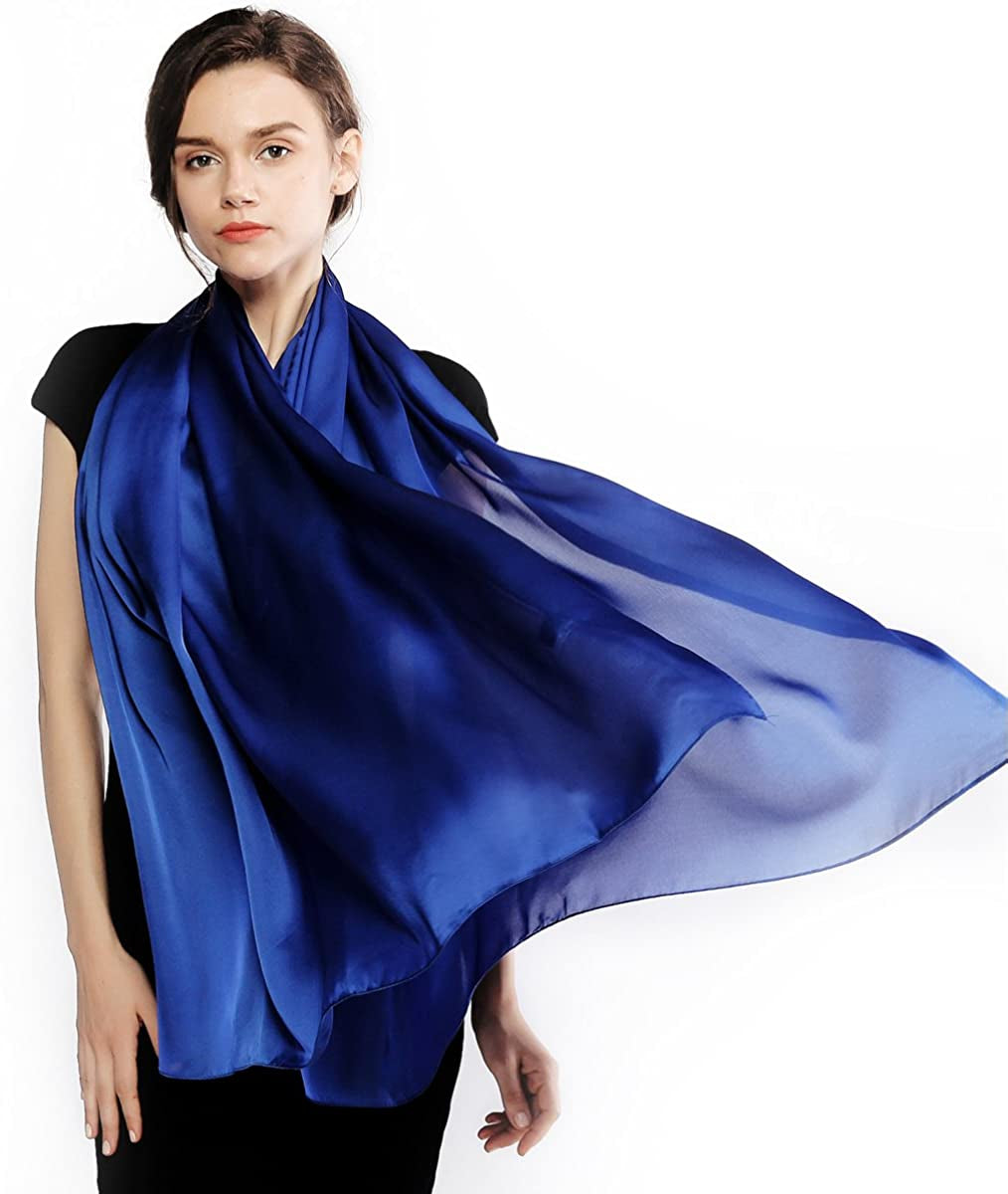 RIIQIICHY Pashmina Shawls Wraps for Women Evening Dresses like Chiffon Silk Scarf for Weddings Apparel & Accessories > Clothing Accessories > Scarves & Shawls RIIQIICHY Royal Blue