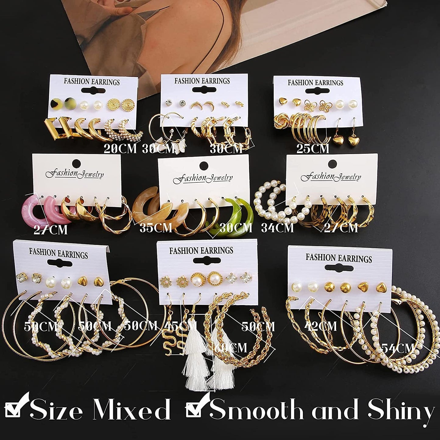 45 Pairs Gold Hoop Earrings for Girls Women, Chunky Twisted Small Big Hoops Earring Packs Set, Earrings for Women Multipack, Fashion Trendy Earrings Jewelry for Birthday Party Christmas Gift