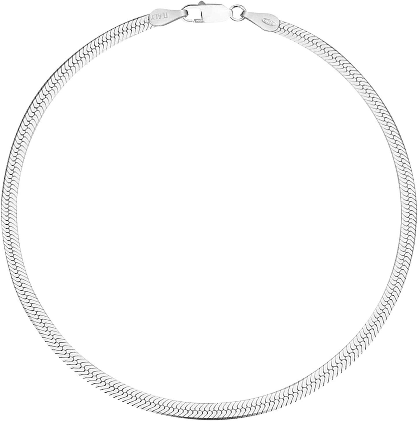 Savlano 925 Sterling Silver Solid Italian Figaro, Rope,Herringbone, Curb, Ball Bead, Snake, Mariner Chain Anklet for Women & Girls, Comes in 0.8Mm - 5Mm Gift Box Apparel & Accessories > Jewelry > Anklets Savlano Herringbone 2.5mm 10.0 Inches