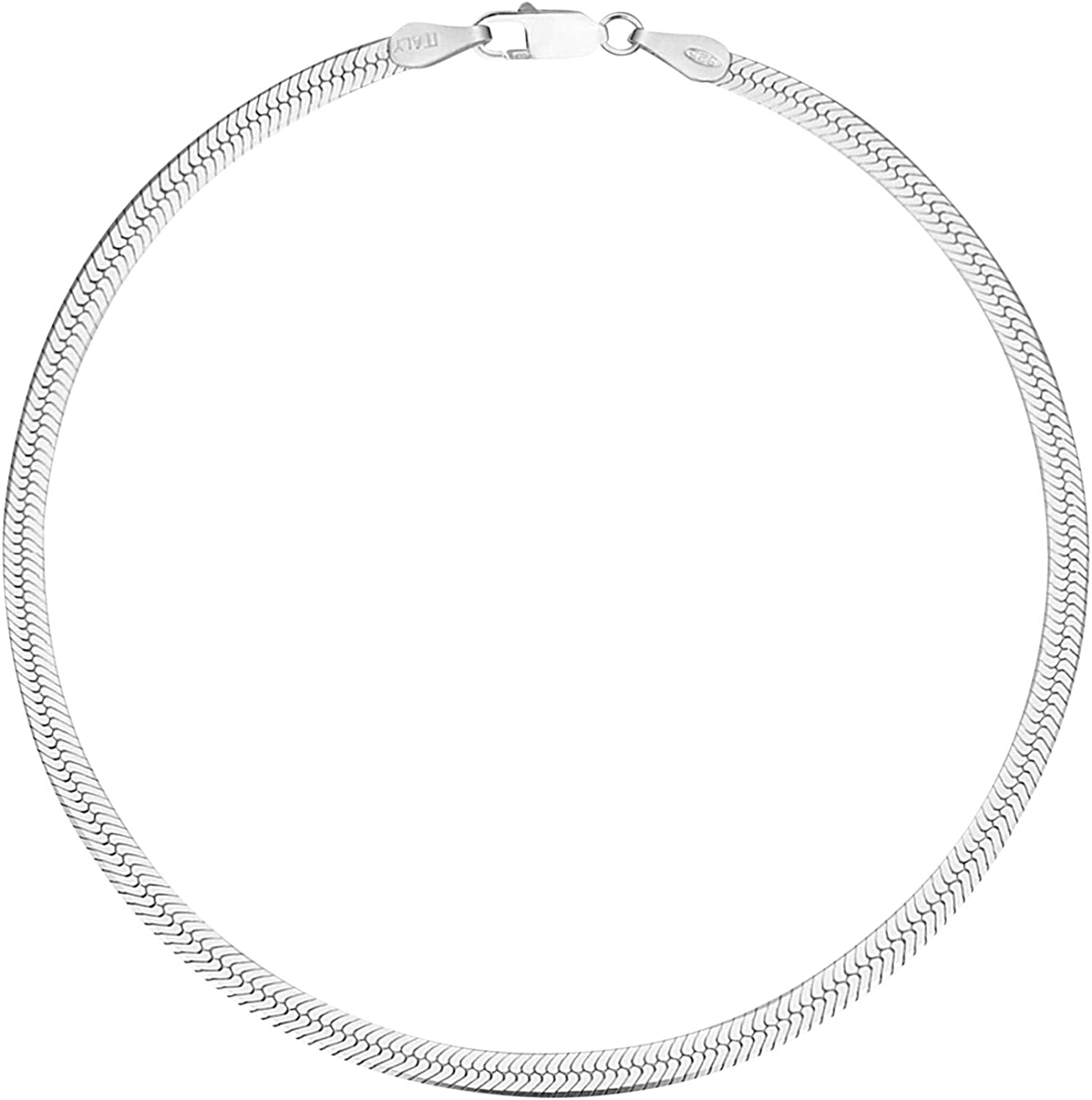 Savlano 925 Sterling Silver Solid Italian Figaro, Rope,Herringbone, Curb, Ball Bead, Snake, Mariner Chain Anklet for Women & Girls, Comes in 0.8Mm - 5Mm Gift Box Apparel & Accessories > Jewelry > Anklets Savlano Herringbone 2.5mm 10.0 Inches