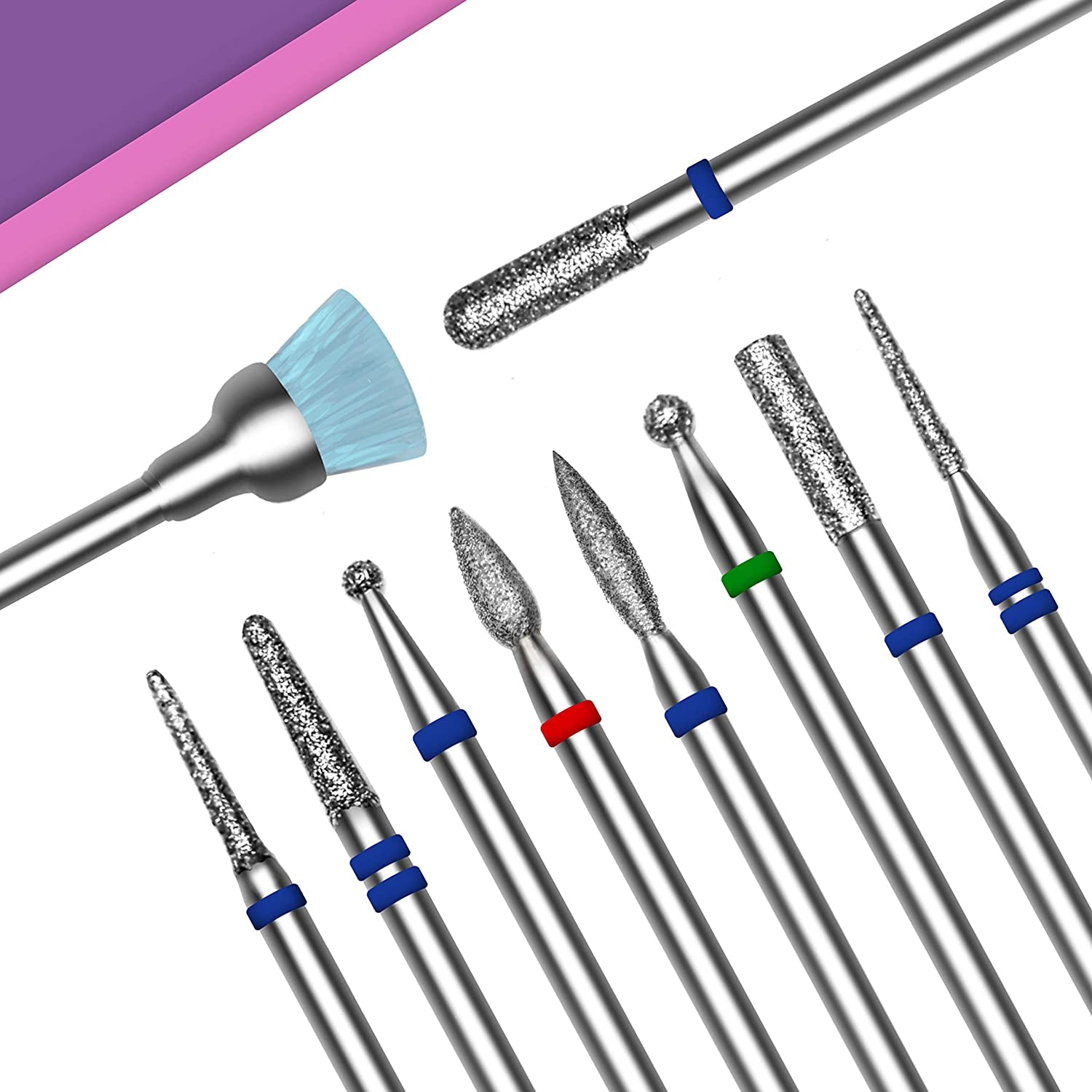 Elle Breeze 10 Pcs Diamond Nail Drill Bits Set for Acrylic Nail Professional Cuticle Drill Bit Manicure Tool for Home Salon Spa Health & Beauty > Personal Care > Cosmetics > Cosmetic Tools > Nail Tools Elle Breeze