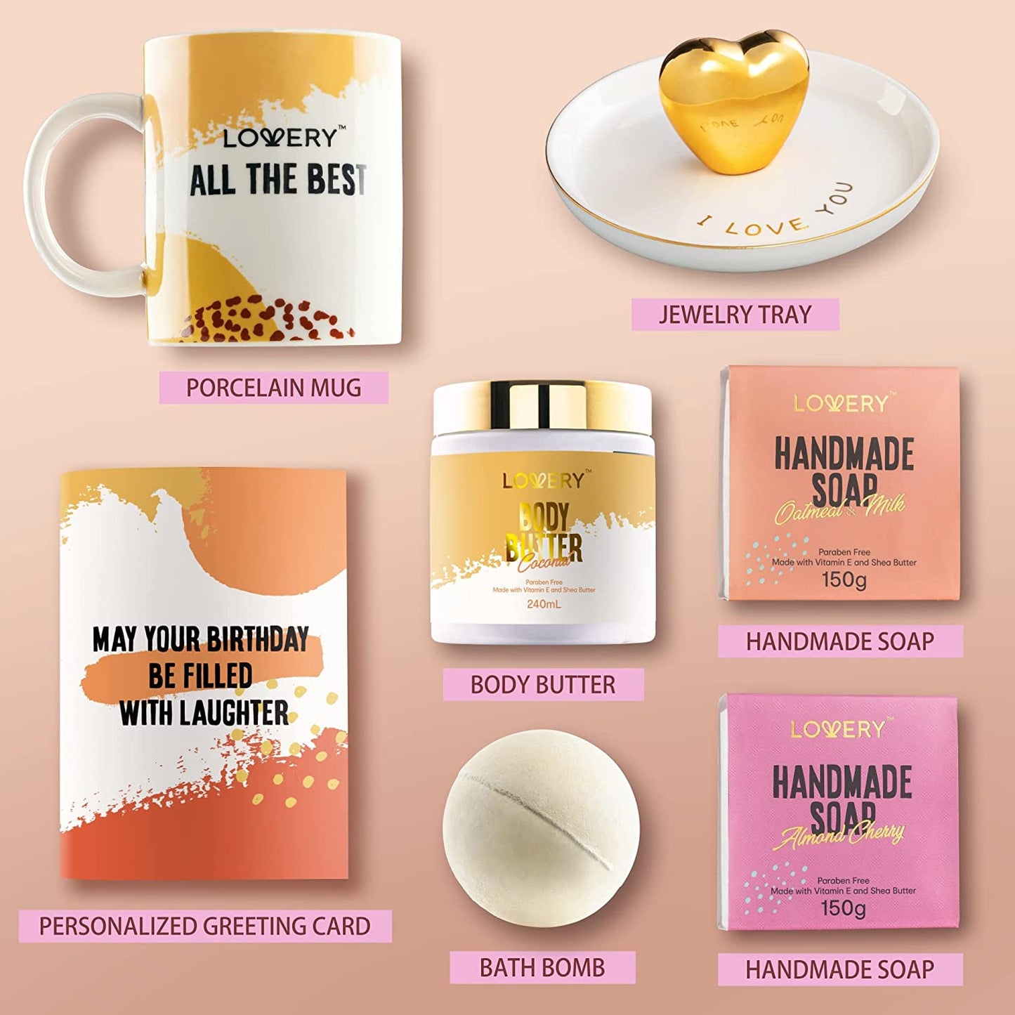 Birthday Gift for Women, Personalized Gifts for Her, Funny Thank You Gift, Inspirational Gifts for Female Wife Mom Sister Coworker Mother Best Friend Girlfriend, Unique Happy Birthday, Spa Gift Set Health & Beauty > Personal Care > Cosmetics > Bath & Body LOVERY