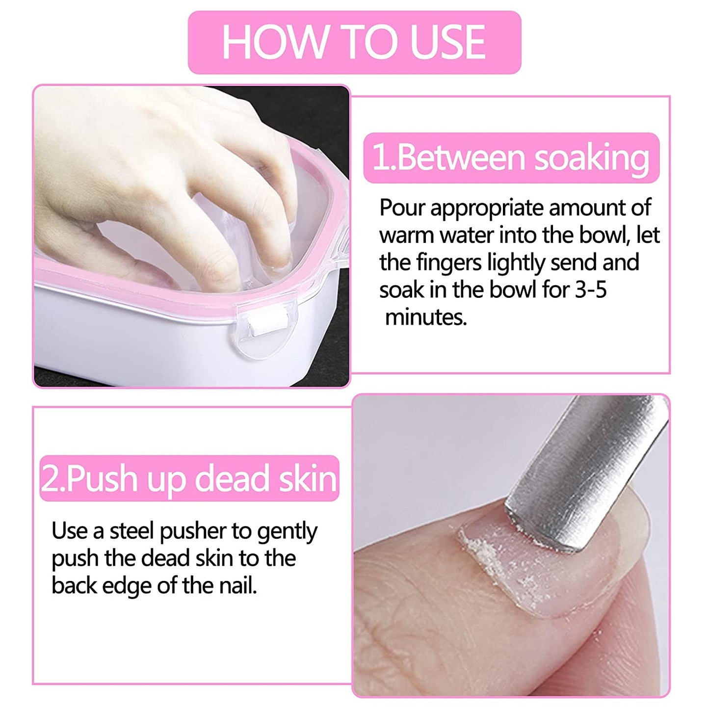 Nail Soaking Bowl Manicure Bowl, 2PCS Nail Soak off Bowl Acrylic Soak off Bowl Polish Remover Soak Bowls with Cuticle Peeler,Cuticle Pusher Cutter and Nail Files Manicure Tools Health & Beauty > Personal Care > Cosmetics > Cosmetic Tools > Nail Tools Namgznso