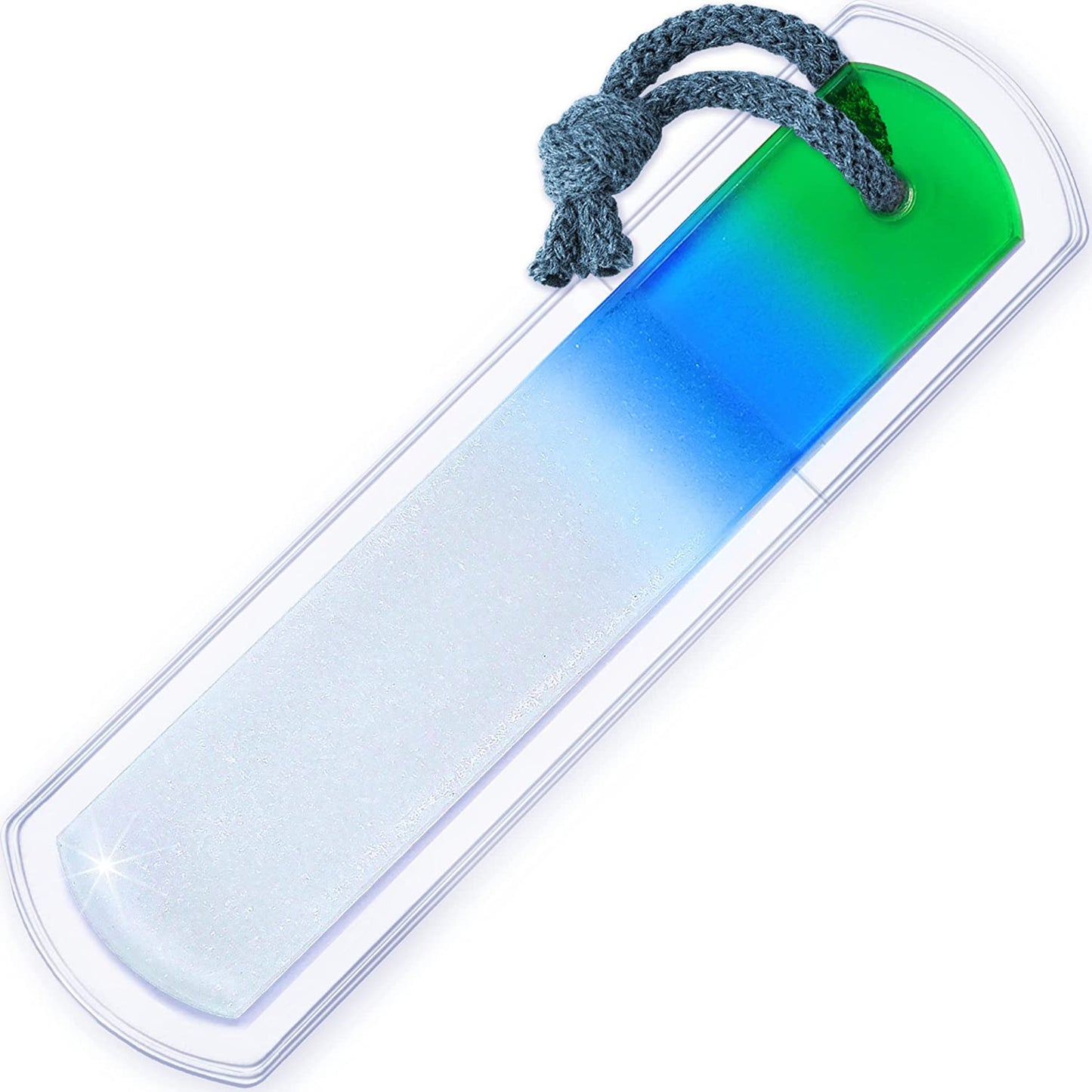 Genuine Czech Glass Foot File - Two-Sided Different Grit Surface, Gentle Callus Remover, Pedicure & Spa Rough Skin Scrubber, Professional Toenail and Heels Care, EU Quality, Large Size Health & Beauty > Personal Care > Foot Care Gladzy Large - Green Aqua