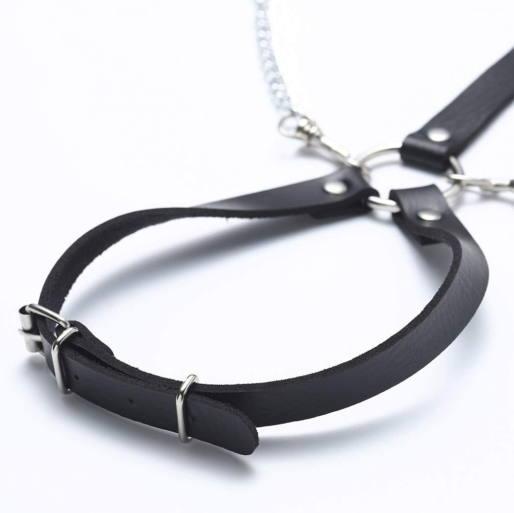Asooll Punk Leather Body Chains Tassel Black Waist Belt Chain Beach Body Chain Bra Fashion Harness Charm Body Accessories Jewelry for Women and Girls Apparel & Accessories > Jewelry > Body Jewelry Asooll