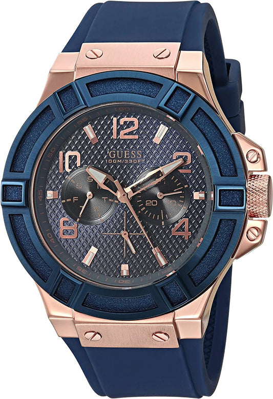 45MM Silicone Sport Watch Rose Gold Tone