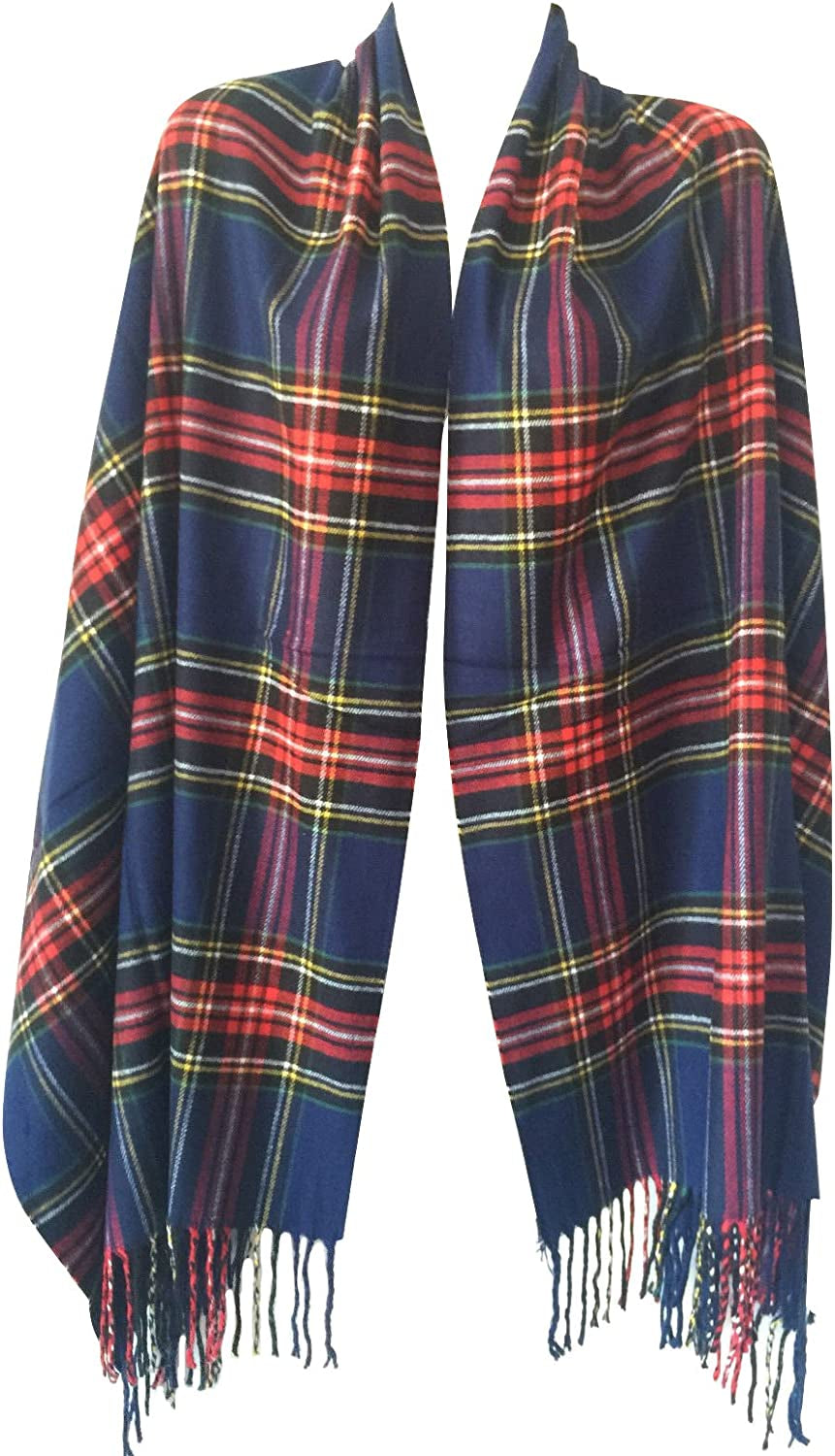 Women Oversized Scottish Clan Tartan Plaid Cashmere Feel Shawl Wrap Winter Scarf Apparel & Accessories > Clothing Accessories > Scarves & Shawls NY GOLDEN FASHION