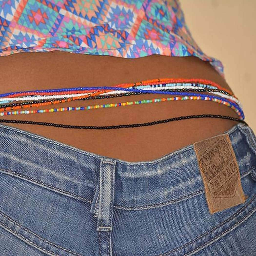 Woeoe 10PCS Waist Beads for Women Colorful African Waist Bead Chains Beach Summer Body Jewelry Accessories Apparel & Accessories > Jewelry > Body Jewelry Woeoe