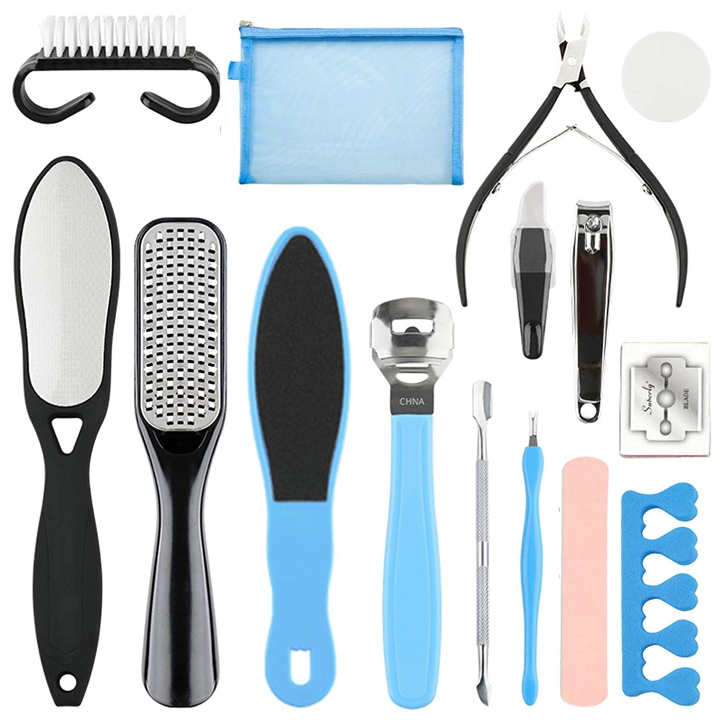 Pedicure Kit, Foot File Set 14 in 1, Professional Manicure Nail Foot Spa Care Tools Double Sided Files Scraper Rasp Heel Feet Peel Dead Skin Remover Callus Exfoliator for Women/Men/MotherโS Day Gift Health & Beauty > Personal Care > Foot Care Wainbowa