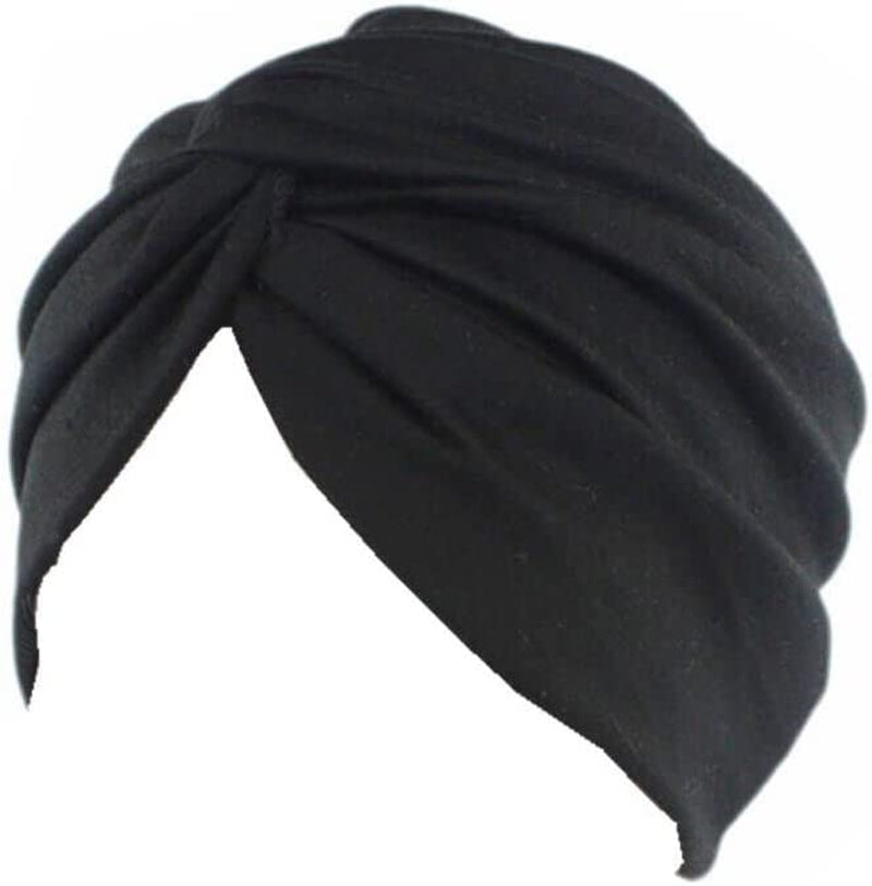 Beauty YFJH Chemo Sleep Turban Headwear Scarf Beanie Cap Hat for Cancer Patient Hair Loss Apparel & Accessories > Clothing Accessories > Headwear beauty YFJH Black