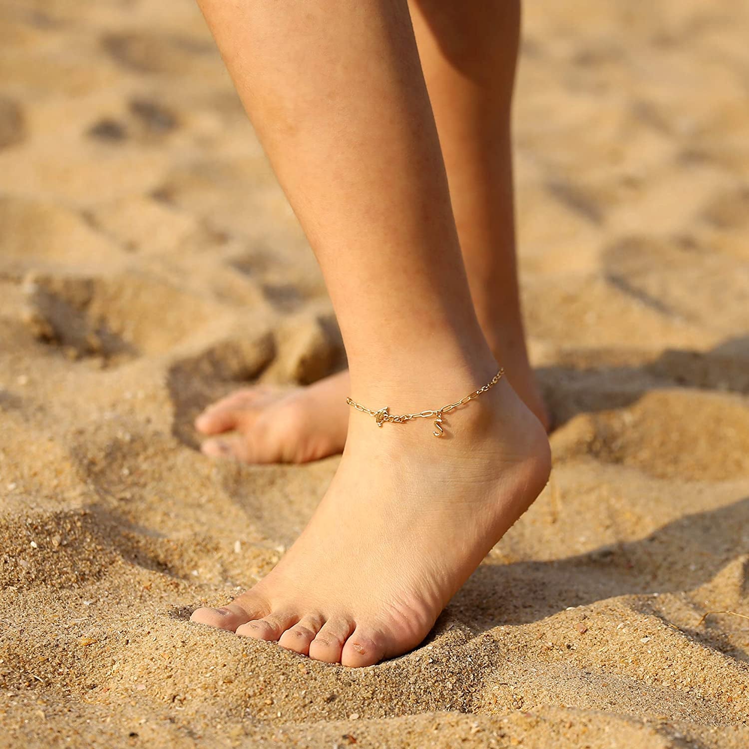 Graduation Gifts for Her 2022 Ankle Bracelets, 14K Gold Plated Inspirational Layering Initial Ankle Bracelets College Graduation Gifts for Her Him Layered Gold Anklets for Women Friendship Gifts Apparel & Accessories > Jewelry > Anklets Yoosteel