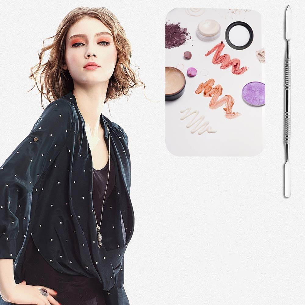 Professional Pro Stainless Steel Makeup Palette Cosmetic Palette with Spatula Tool Makeup Art Tool for Nail Art Eye Shadow Eyelash Makeup Professional Pigment Blending(6 X 4 Inch Sliver) Health & Beauty > Personal Care > Cosmetics > Cosmetic Tools > Makeup Tools Sinen