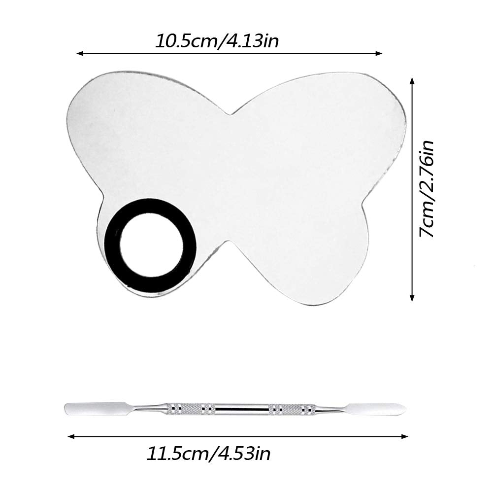 AYWFEY 2 Pack Makeup Palette and Spatula Set,Professional Pro Stainless Steel Cosmetic Mirror Lady Mixing Palette Tool Artist for Nail Art Eye Shadow Eyelash Pigment Blending Foundation,Silver Health & Beauty > Personal Care > Cosmetics > Cosmetic Tools > Makeup Tools AYWFEY