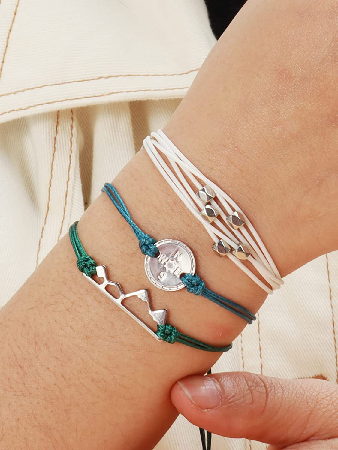 Long Tiantian Wave Bracelets for Teen Girls Cute Boho Braided String Beach Ocean Bracelet for Women Summer Jewelry Gift Apparel & Accessories > Jewelry > Anklets Long tiantian
