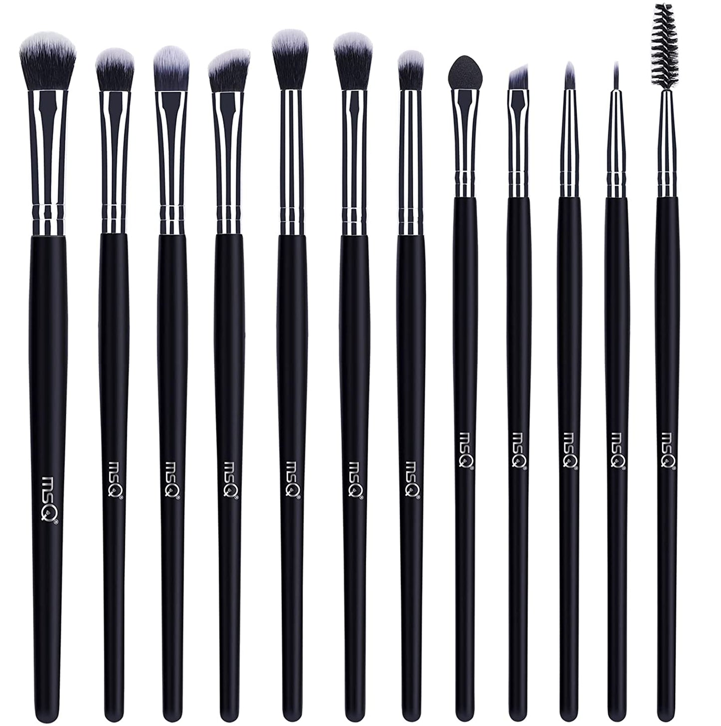 MSQ Eye Makeup Brushes 12Pcs Eyeshadow Brushes Rose Gold Makeup Brushes Set with Soft Synthetic Hairs & Real Wood Handle for Eyeshadow, Blending, Eyebrow, Eyeliner (Rose Gold) Health & Beauty > Personal Care > Cosmetics > Cosmetic Tools > Makeup Tools MSQ Black Standard