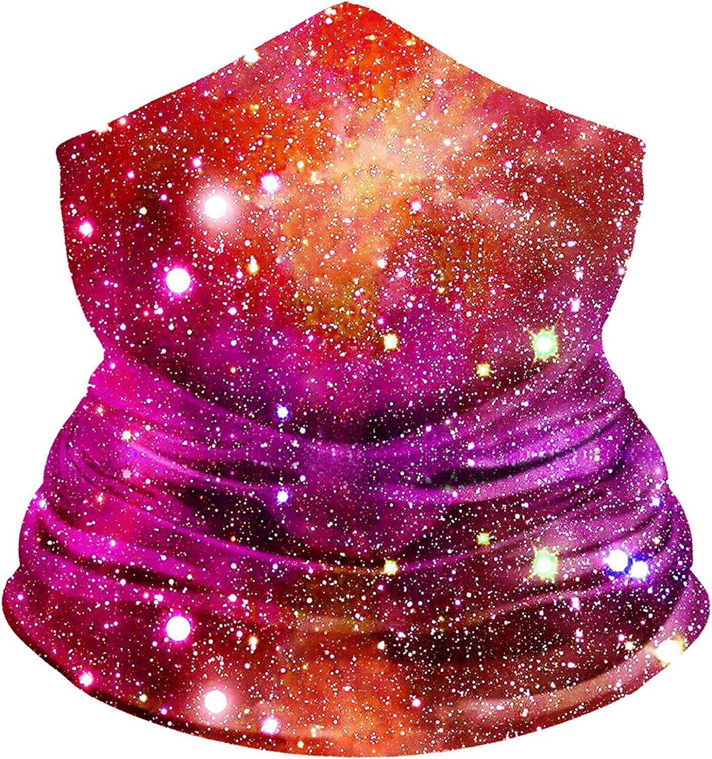 MOBUR Neck Gaiter Face Scarf Mask Bandana Dust Face Mask Headband with Adjustable Tie behind Head Straps Apparel & Accessories > Clothing Accessories > Bandanas & Headties MOBUR Red Galaxy