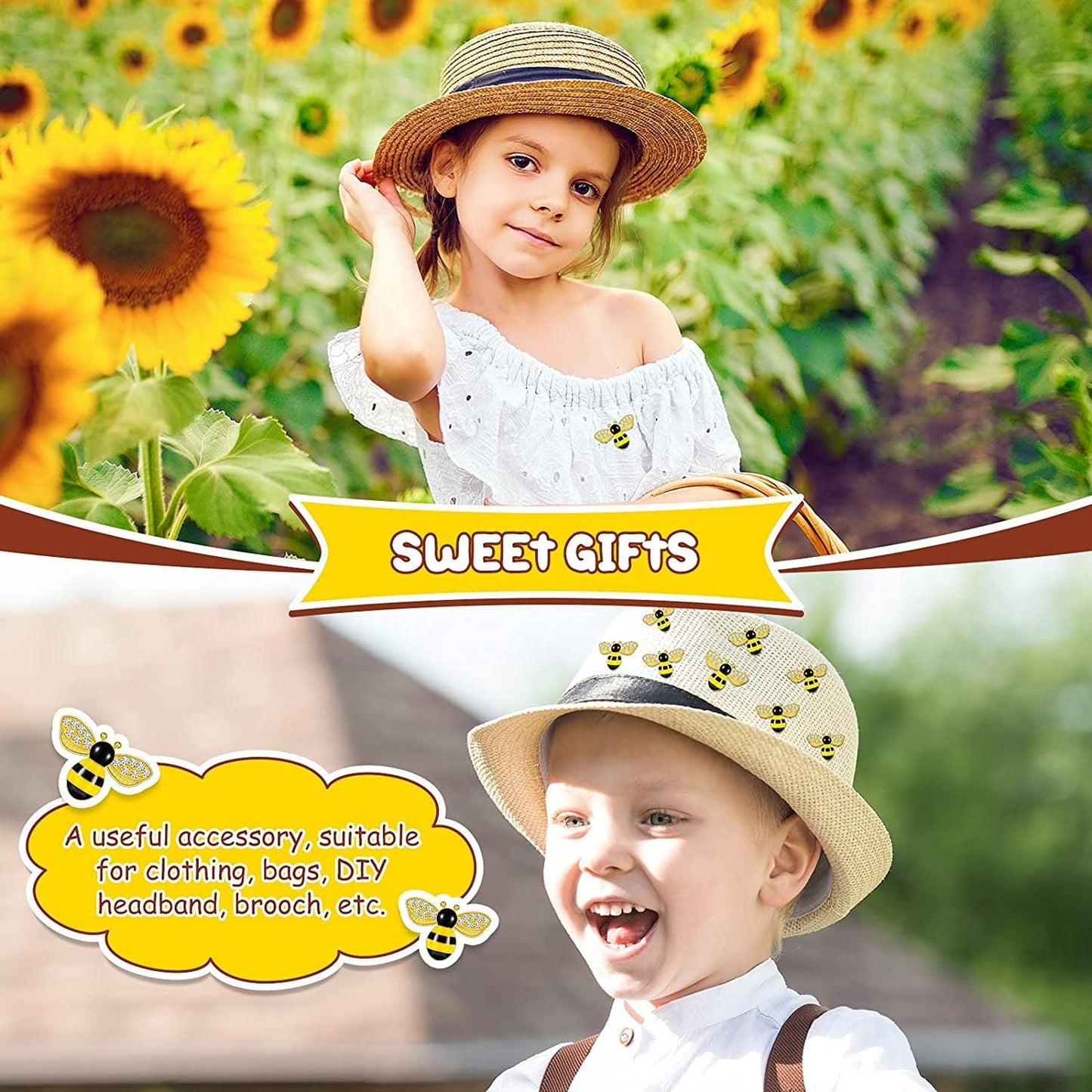 48 Pieces Enamel Bee Charms Set, Include 30 Pieces Rhinestone Jewelry Making Bee Pendant Charms and 18 Pieces Honeycomb Charms Pendants for Jewelry Making DIY Crafts