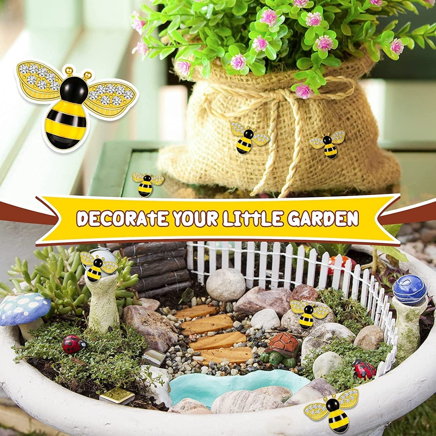 48 Pieces Enamel Bee Charms Set, Include 30 Pieces Rhinestone Jewelry Making Bee Pendant Charms and 18 Pieces Honeycomb Charms Pendants for Jewelry Making DIY Crafts